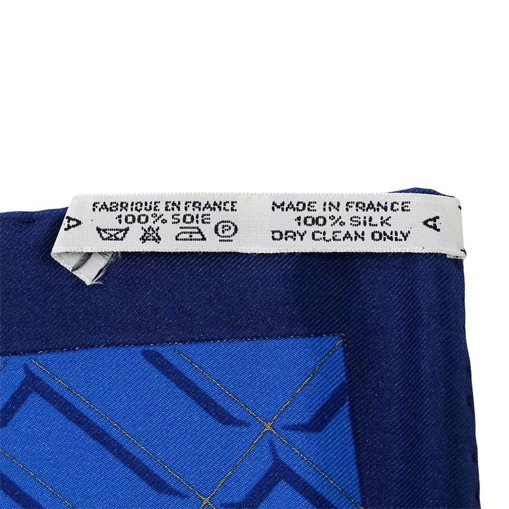 HERMES Blue Silk Scarf - Picture 5 of 7